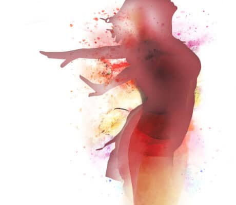 Abstrakte Aquarellillustration in sanften Farbtönen als symbolische Darstellung von Ruhe, Fluss und bewusster Wahrnehmung.